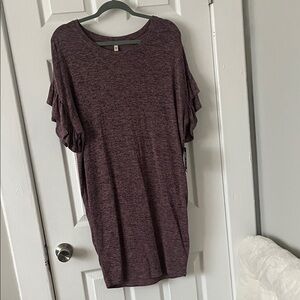 Elegant Heathered Plum Tunic Top